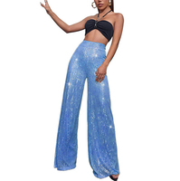 Pantalon à paillettes pour femmes Pantalon large à paillettes brillantes pour femmes Taille haute Bas scintillants Pantalon à paillettes grande taille