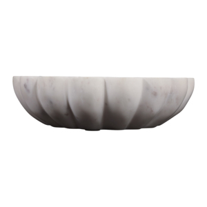 Ciotola Decorativa in Marmo con Bordi Ondulati, Centrotavola Artigianale, Elemento d'Arredo Moderno - Product Image 4