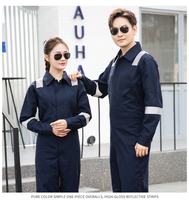 Fourniture d'usine personnalisé coton réfléchissant une pièce femmes costume vêtements de travail salopette Marine combinaison hommes uniforme