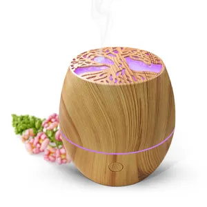 Fabrik 120 ml Holzmaserung elektrischer Ätherisches Öl Aroma-Diffusor Usb Auto Lebensbaum Mini Cool Mist Ultraschall-Befeuchter