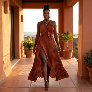 Nouvelle Robe Longue Décontractée en Polyester <span class=keywords><strong>Grande</strong></span> <span class=keywords><strong>Taille</strong></span> pour Femmes Africaines avec Volants en Cascade, Idéale pour le Quotidien 2026 - Product Image 4