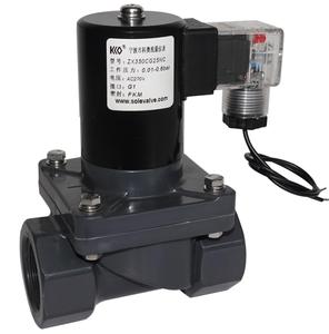 2 Position 2 Way Direct Acting PVC Internal Thread 12-24V 110-220V 0.1-10bar 1-1/2" 40mm Electron Magnetic - Product Image 4