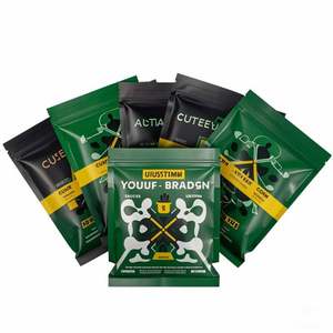 Petite pochette alimentaire debout zippée personnalisée de 3.5 oz Sacs en mylar anti-odeurs avec impression par gravure Emballage alimentaire pour animaux de compagnie à thermoscellage sur 3 côtés - Product Image 2