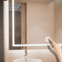 Miroir de maquillage intelligent LED 12V 5A 60W à trois couleurs CCT avec mémoire, lumière à intensité variable, anti-buée, interrupteur capacitif à simple touche, IP21