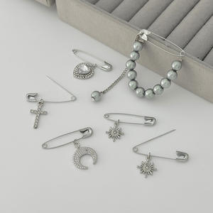 Broche de Aleación con Borlas y Perlas de Imitación, Estilo Europeo Americano, a la <span class=keywords><strong>Moda</strong></span>, Estilo Instagram, para Mujer - Product Image 4