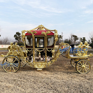 Charrette royale électrique personnalisable pour mariage, sculpture de cheval et chariot, charrette royale luxueuse - Product Image 4