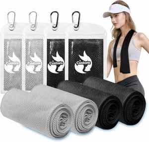 Serviette de sport personnalisée écologique à impression sur mesure, design à capuche rafraîchissant instantané, pour l'été, la gym, la course à pied, absorbante, respirante et douce - Product Image 1