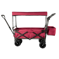 Chariot de transport extérieur portable léger et facile à transporter, avec auvent amovible, pliable, durable, antidérapant à 360°, pour le shopping et le rangement