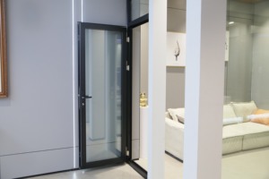 Porta a Battente Huada per Patio, a Telaio Stretto, a Risparmio Energetico, con Taglio Termico in Alluminio <span class=keywords><strong>e</strong></span> Doppio Vetro Basso Emissivo - Product Image 4