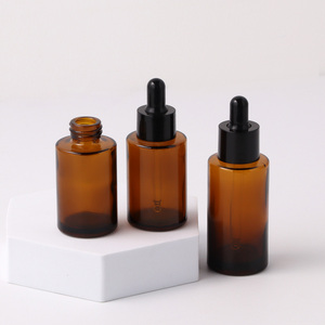 Bouteille de sérum plat brun <span class=keywords><strong>20ml</strong></span> 30ml 40ml 50ml 60ml Bouteille en verre d'huile essentielle ambre avec compte-gouttes <span class=keywords><strong>Pipette</strong></span> - Product Image 2