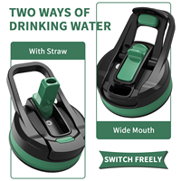 Bouteille d'eau en plastique de 74 oz, carafe d'eau de 2,2 l grande capacité pour adultes avec couvercle à 2 fonctions, bouteille d'eau de 2000 ml pour la gym, bouteille d'eau motivante d'un demi-gallon