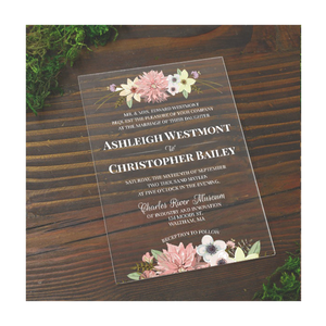 Invitación de boda personalizada de fábrica, elegante, de lujo, transparente, con texto Acrílico - Product Image 2
