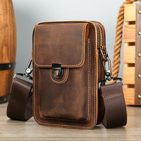 Sac banane en cuir véritable Crazy Horse MARRANT, sacoche de ceinture pour téléphone portable, petit sac bandoulière, sac banane en cuir pour homme
