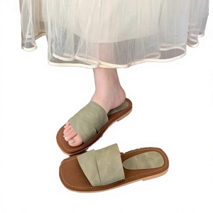 Sandalias Retro de Punta Cuadrada para Mujer, Planas, para Exteriores, Playa, Verano, Moda, con Plantilla de Goma - Product Image 2