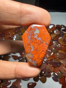 Cabujón de Ágata Musgosa Roja Natural, Piedra Suelta de Ágata Musgosa Roja Genuina para Anillos, Colgantes, Pendientes y Fabricación de Joyas - Product Image 6