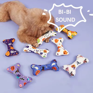 Juguetes Masticables para Perros Ecológicos Personalizados al por Mayor, Diseño de Hueso, Dibujos Animados, Lindos, para Cumpleaños, Halloween, Duraderos, de Lujo, con Sonido - Product Image 4