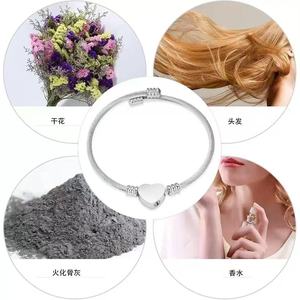 Stainless Steel Heart Shape Ashes Bangle <b>Memorial</b> Keepsake <b>Bracelet</b> Silver Tone Funeral Gift - Product Image 3