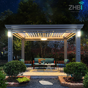 Gazebo Bioclimatico in Alluminio Impermeabile Personalizzato con Tetto a Lamelle, Porta e Griglia di Ventilazione per Cucina Esterna e Balcone - Product Image 4