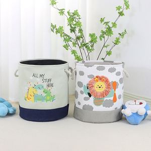 Caja de Almacenamiento de Juguetes para Niños, Cesta Organizadora de Ropa para Dormitorio, de Lona con Bordado de Dibujos Animados, para Muñecas de Peluche - Product Image 4