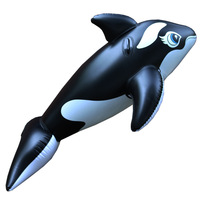 Spot Supply Dolphin Mount Shark Jouet aquatique gonflable en PVC épaissi, respectueux de l'environnement, en forme de baleine noire 190CM