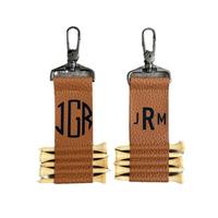 Porte-tee de golf en cuir PU antidérapant, écologique et durable, léger, portable, organiseur d'accessoires de golf, clip porte-clés