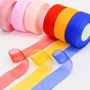 JXIA Ribbon Spool 4Cm Colorful Polyester Woven Solid For DIY Bows Gift Wrapping Handmade Roses - Product Image 3