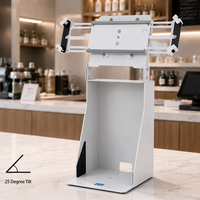 Support de tablette rotatif pour point de vente avec emplacement pour imprimante 360° °   Support d'affichage métallique pivotant 7,9-12,9 pouces pour comptoir de caisse de magasin PS-507