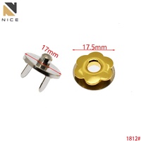 Kancing Magnet Bunga Plum 17mm, Kancing Magnet Logam untuk Tas DIY, Penutup Tas, Grosir