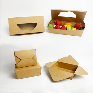 <span class=keywords><strong>Caja</strong></span> de Papel Kraft para Alimentos, Redonda o Rectangular, Desechable, Ecológica, con Ventana de PVC, Personalizable con Logotipo, para Llevar - Product Image 6