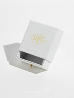Boîte à bijoux en carton blanc avec tiroir pour bagues et emballage de sac pour montres, avec logo personnalisé