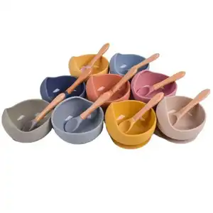 Approval CPC,EU Certification Top Seller Food Grade BPA Free Training Bowl For Baby Silicone Suction Bowl With Spoon