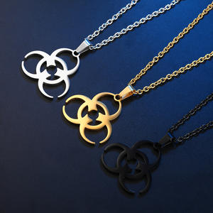 Terre cool hipster homme crise biochimique creux en acier inoxydable pendentif HIOHIP hommes simple déchets médicaux hipster collier - Product Image 1