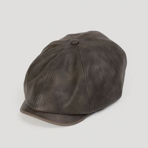 Gorra de Cuero Sintético Casual para Hombre y Mujer, Estilo Británico, Tendencia de Moda Otoño-Invierno 2025, Gorra Newsboy de 8 Paneles para Exteriores - Product Image 5