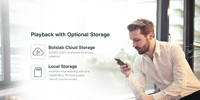 Caméra de surveillance intérieure Botslab C201 WiFi avec stockage cloud, IA et filtrage des fausses alertes, grand angle 130°, 2.7K CMOS, carte mémoire
