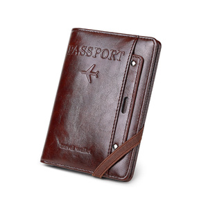 Mayorista Personalizado Pu Cuero RFID Bloqueo Cartera de Viaje Impreso Pasaporte Funda para Hombres Mujeres Sublimetion en Blanco RFID - Product Image 1