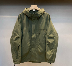 Nueva chaqueta de fibra de poliéster con capucha personalizada para primavera y otoño para hombre, ajuste holgado - Product Image 4