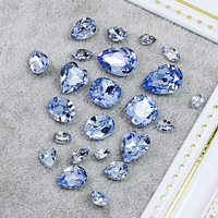 Haute Qualité Point Retour Verre Strass Lumière Saphir Couleur Fantaisie Pierres En Gros En Vrac Cristal Perles Bijoux Diy Accessoires