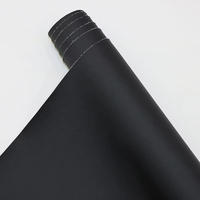 Cuir synthétique élastique mat noir en PU, matière en cuir artificiel pour housses de sièges de moto et de vélo