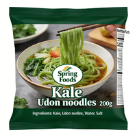 Vegetarian Vegan Instant Low Sodium Cooked Kale Udon Noodles in Bag for Weight Management