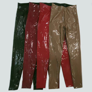 Vendita calda ragazze donne pantaloni impilati in <span class=keywords><strong>pelle</strong></span> pantaloni lucidi in <span class=keywords><strong>pelle</strong></span> PU pantaloni impilati <span class=keywords><strong>Leggings</strong></span> in vinile - Product Image 1