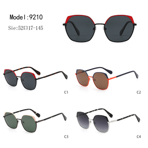 Gafas de Sol Unisex Estilo Ojo de Gato, Montura Roja y Azul, Lentes Marrones, Protección UV400, Estilo Moderno para Adultos - Product Image 3