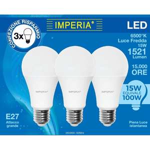 SET 3 Lámparas LED IMPERIA DROP OPAL E27 15W 230V 6400K 25000H - Product Image 1