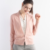 Gerippte Strickjacke mit mehreren Knöpfen für Damen, künstlicher Lagenlook, V-Ausschnitt, Vordertaschen, Büro, Alltag, Damen, lange Ärmel