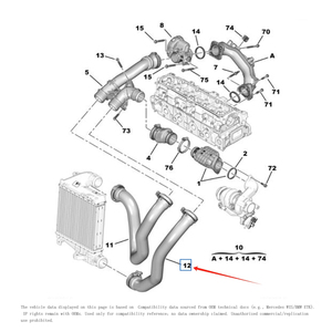 VAKE Auto Parts <span class=keywords><strong>Intercooler</strong></span> Tuyau de raccordement 9820100680 9815434180 Tuyau d'air pour Peugeot PARTNER 308 1.2 THP 1.6 HDI <span class=keywords><strong>Citroen</strong></span> <span class=keywords><strong>C3</strong></span> - Product Image 2