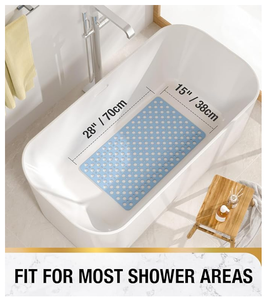 <span class=keywords><strong>Tapis</strong></span> <span class=keywords><strong>de</strong></span> bain <span class=keywords><strong>antidérapant</strong></span> en TPR 28x15 pouces Drainage efficace Ventouses Facile à nettoyer - Product Image 2