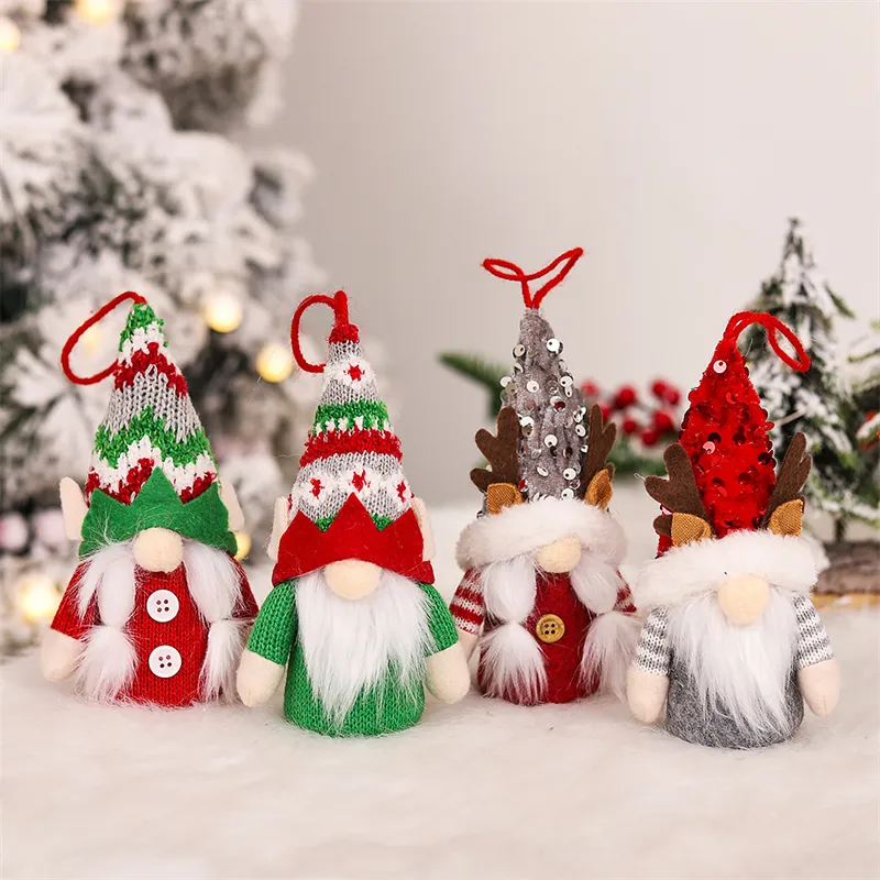 Kerst Decoratie Gloeiende Leuke Elf Pop Faceless Oude Man Gewei Pop Winkelcentrum Venster Arrangement Levert