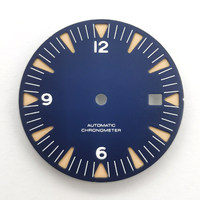 Cadran de montre Vintage Explorer noir mat pour mouvement NH35, marqueurs triangulaires beiges, personnalisable OEM