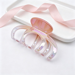 กิ๊บหนีบผมขนาดใหญ่เคลือบสีไล่ระดับด้วยรังสียูวี รูปทรงไม่สมมาตร แบบโปร่ง กันลื่น อุปกรณ์เสริมผมคุณภาพพรีเมียม - Product Image 6