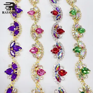 New arrival 2023 design rhinestone trim by the yard fashion decoration for clothes and dress