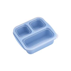 Boîte à lunch carrée en paille de blé à trois compartiments, capacité 301-500 ml, style minimaliste, pour fruits, noix et collations, hermétique et fraîcheur garantie - Product Image 5